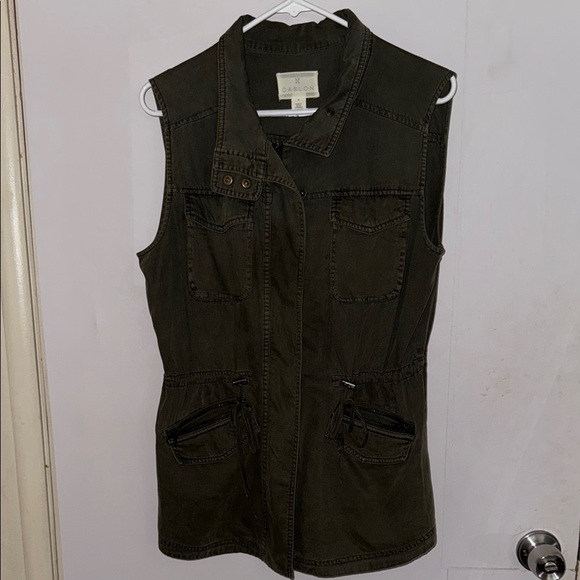 Caslon Khaki Utility Vest - Picture 1 of 7